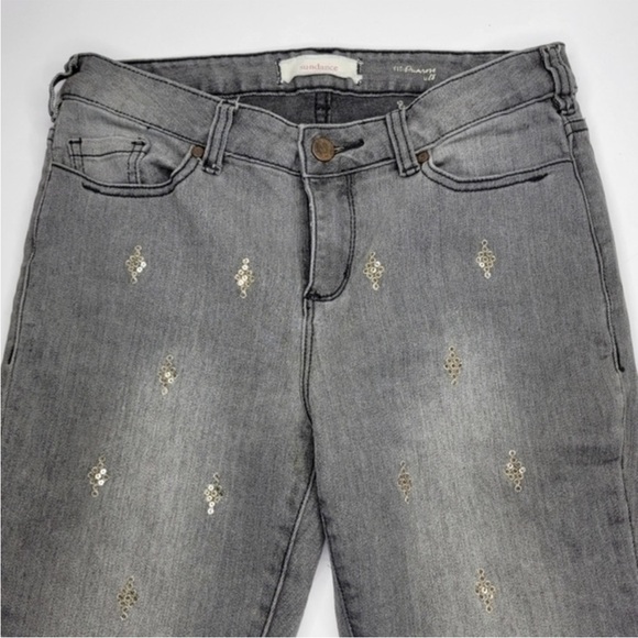 Sundance Primrose Party Gray Embellished Jeans Slim Fit Sequins Sz 29 - Picture 4 of 14